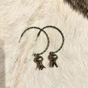 Sterling Silver Hoop Blossom Earrings